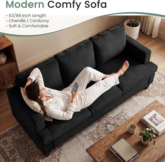 YOUDENOVA 3 Pieces Corduroy Couch Set