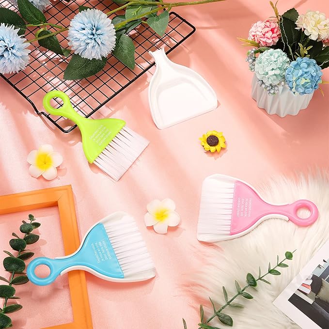 CHENGU 3 Pcs Mini Dustpan Set Brush