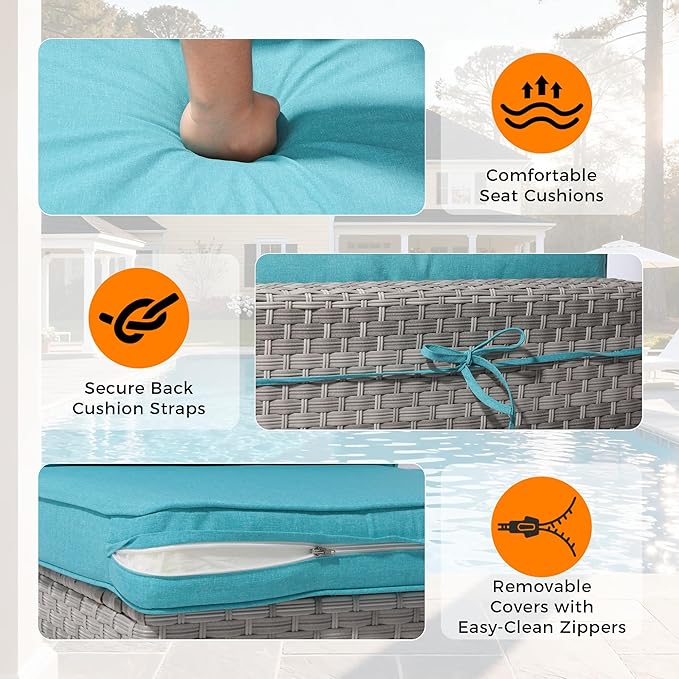 12-Seat Modular Patio Furniture Set – Outdoor Wicker Sectional Sofa