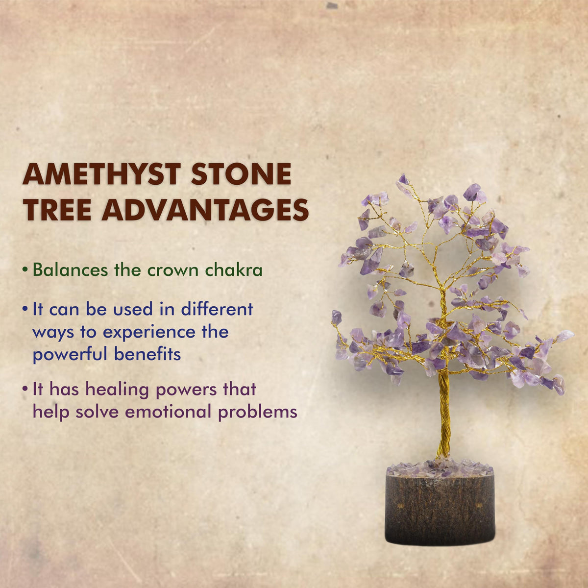 Crystal Tree for Home Decorations Crystals and Healing Stones Witchy Room Crystal Decor Tree Crystal Gifts Gem Tree Christmas Tree Stands for Real Tree (Amethyst Tree)