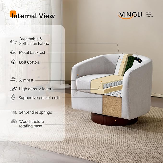 VINGLI 360°Swivel Accent Chairs Set of 2