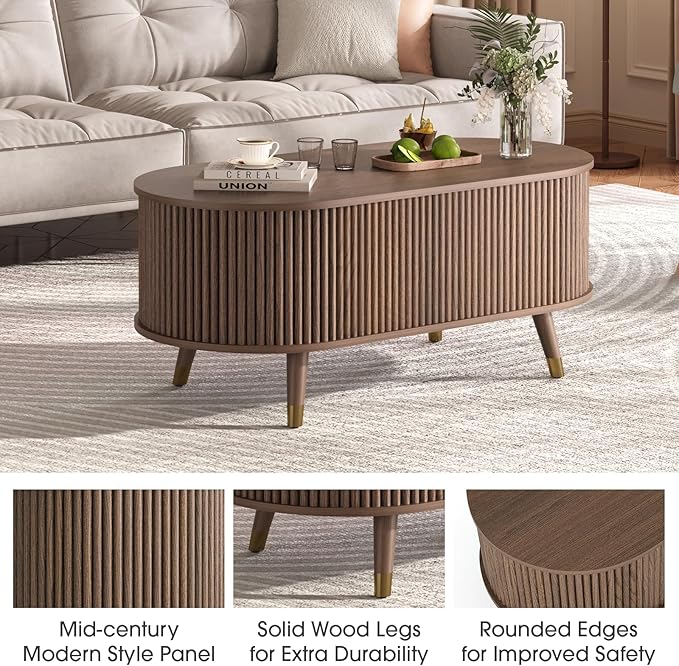 42.5" Oval Lift Top Coffee Table