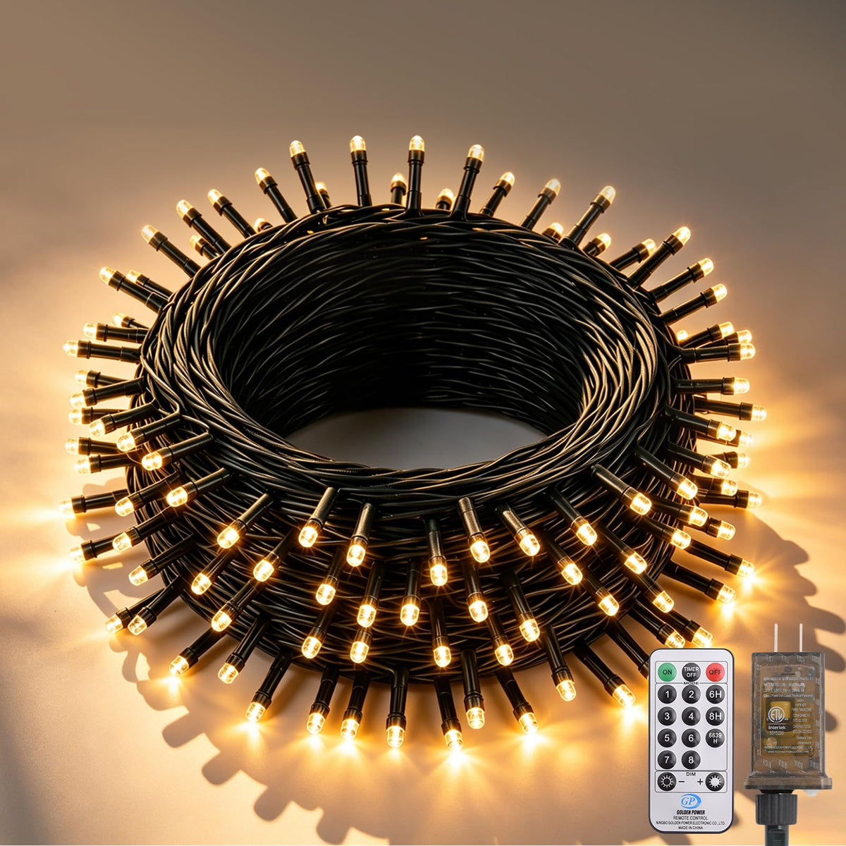 Dailyart 300 LED Warm White Christmas Lights: 36Ft Remote Control Fairy Lights with Timer - Waterproof Fairy Lights Firecracker Plug in String Lights for Garden Wedding Party