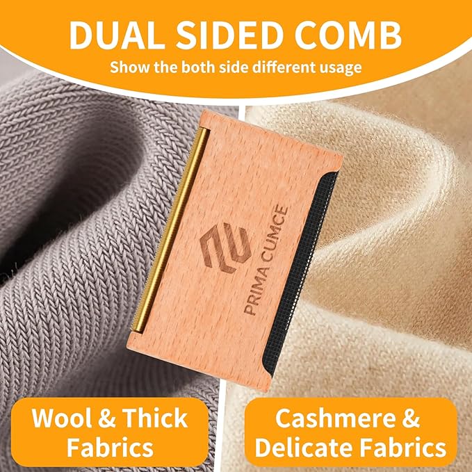 Wooden Cashmere Comb for Knits, Wool & Delicate Fabrics – Manual Fabric Shaver