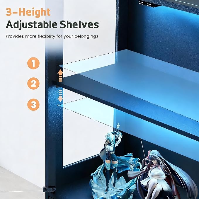 Lamtor Display Cabinet with Glass Doors