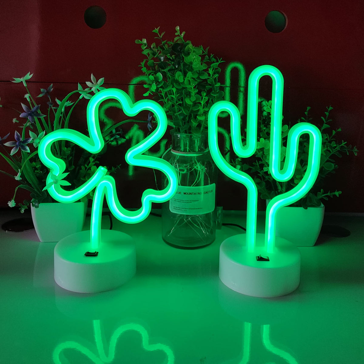JYWJ Neon Signs with Holder Base,USB or 3-AA Battery Powered Neon Light,LED Table Decoration,Bedroom Wall Decoration,Birthday Gift,Wedding Supplies Business Gift (Christmas Tree)