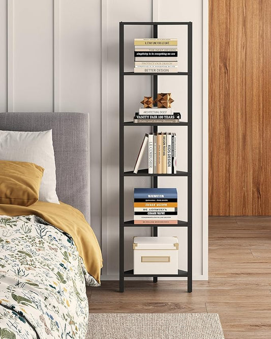 TUTOTAK Corner Shelf, 6-Tier Corner Bookshelf