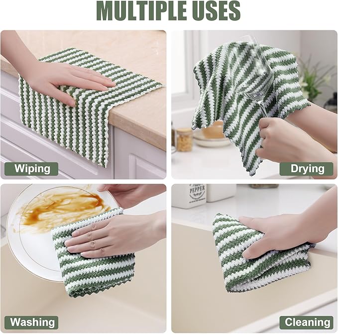 Homaxy 12 Pack Kitchen Dish Cloths, Ultra Soft and Absorbent Dish Towels