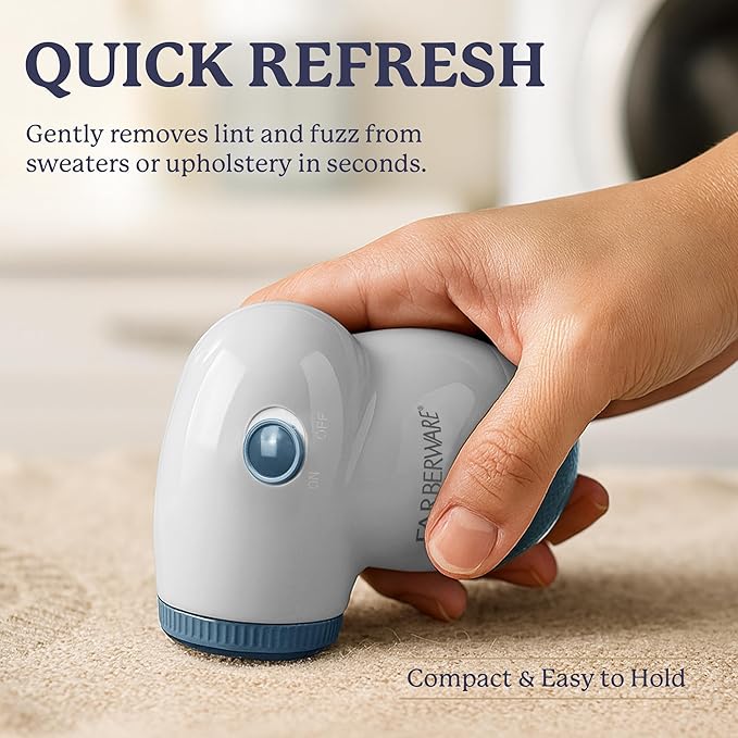 Farberware Fabric Shaver & Lint Remover Set–Battery Operated Sweater Shaver