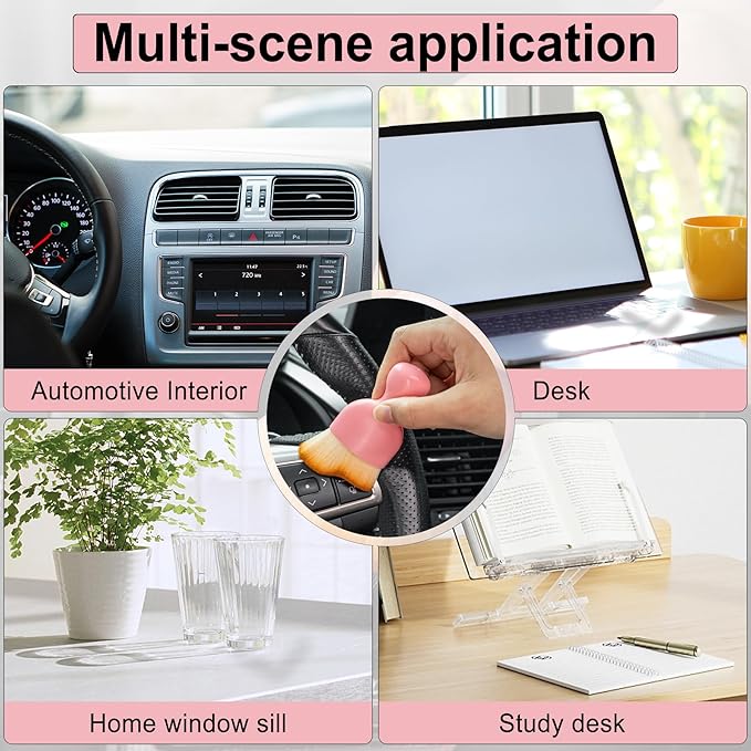 GaRhomxy Car Detailing Brushes, Car Interior Dust Sweeping Soft Brush, Soft