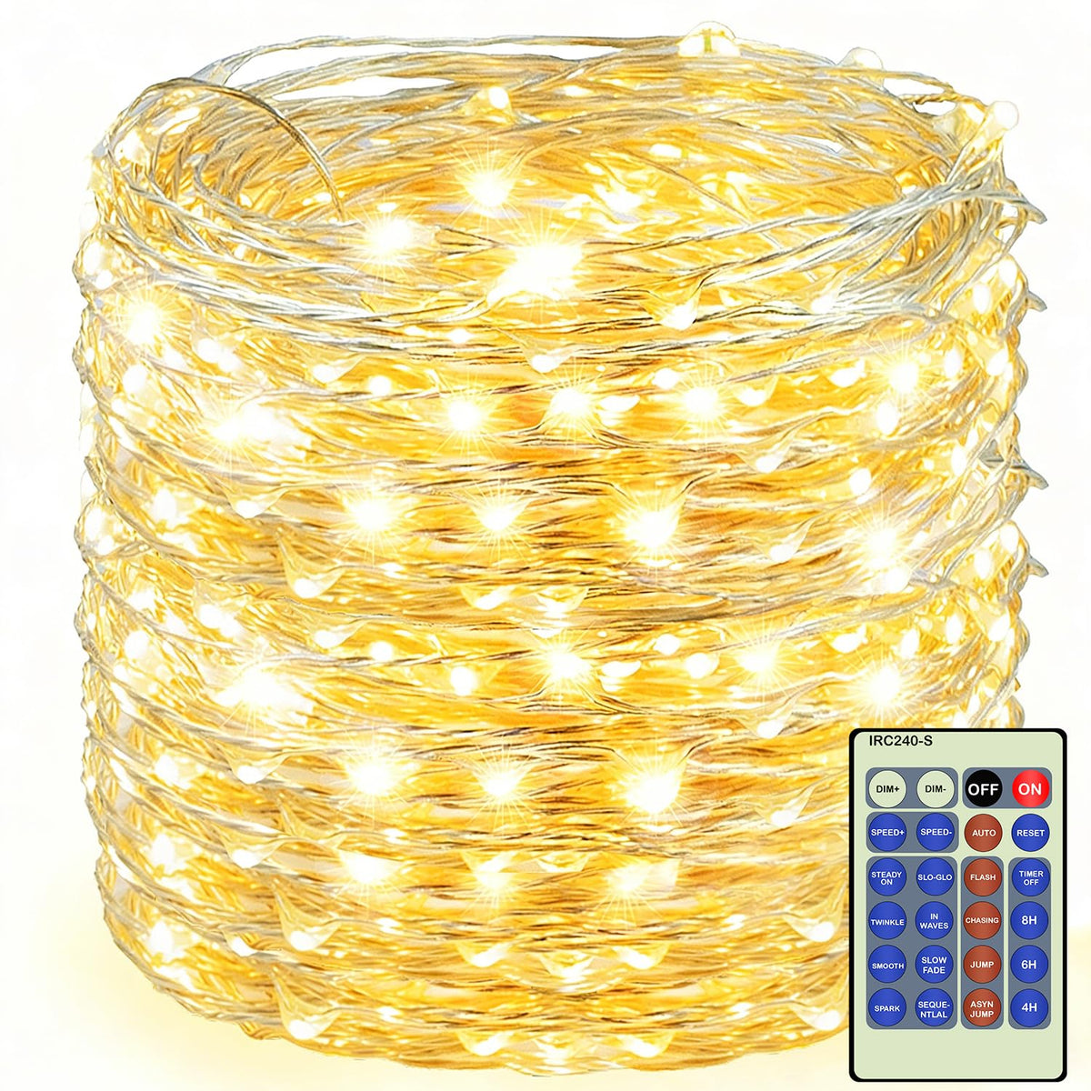 500LED Fairy Lights Twinkle String Light Plug in, 164ft Bendable Silver Copper Wire Firefly Lights, 12Modes with Timer Remote, Warm White Decor for Indoor Outdoor Room Wedding Party Christmas
