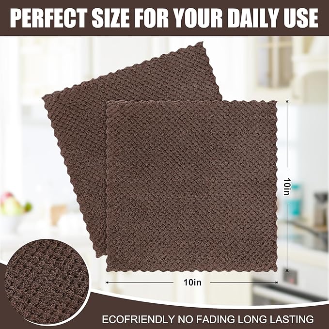 Homaxy 12 Pack Kitchen Dish Cloths, Ultra Soft and Absorbent Dish Towels