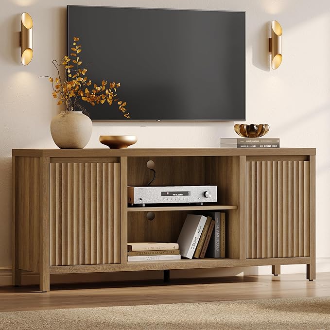 SICOTAS Fluted TV Stand for 55 65 inch TV