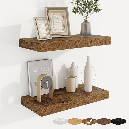 fuqing Floating Shelves for Wall, Wall Mounted Wood Floating Shelf