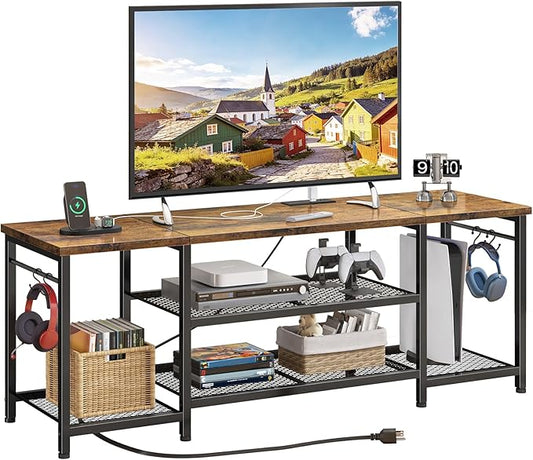 YGEOMER TV Stand for Up to 65 Inch TVs, Entertainment Center