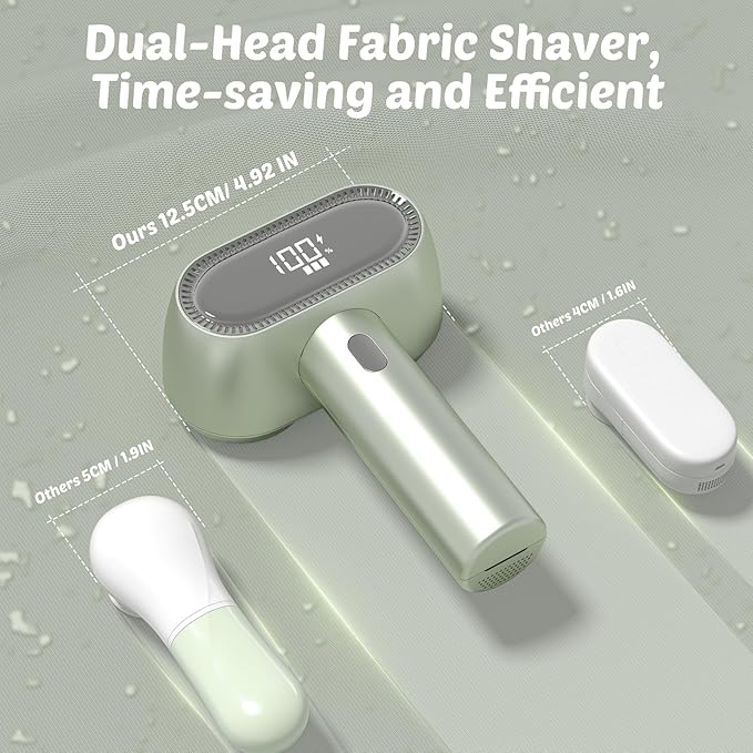 Fabric Shaver, Rechargeable Double-Head Lint Remover, Electric Lint Shaver and