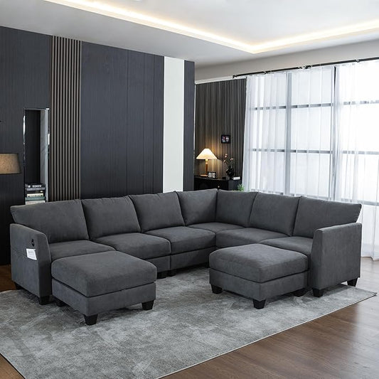 122.8" Large Sectional Couches for Living Room, 6 Seater L Shaped Modular