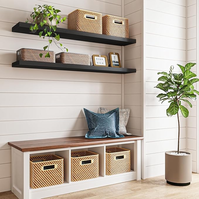 Fixwal Floating Shelves for Wall, 47.2" Long Heavy Duty Wall Mounted Rustic