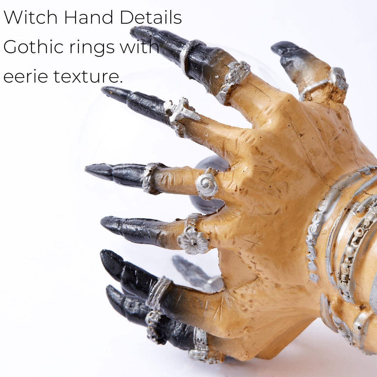 Witchy Plasma Crystal Ball Lamp – Gothic Hand Holding Orb Light with Red Lightning Effect – Touch-Activated Mystic Sphere for Witchcore Decor, Halloween Table Accent, Tarot or Altar Display