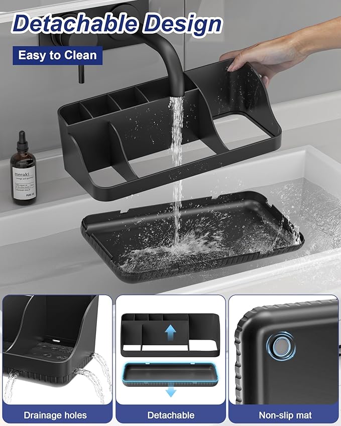 Bathroom Counter Organizer and Storage, 7 Slots Detachable Toothbrush Holders