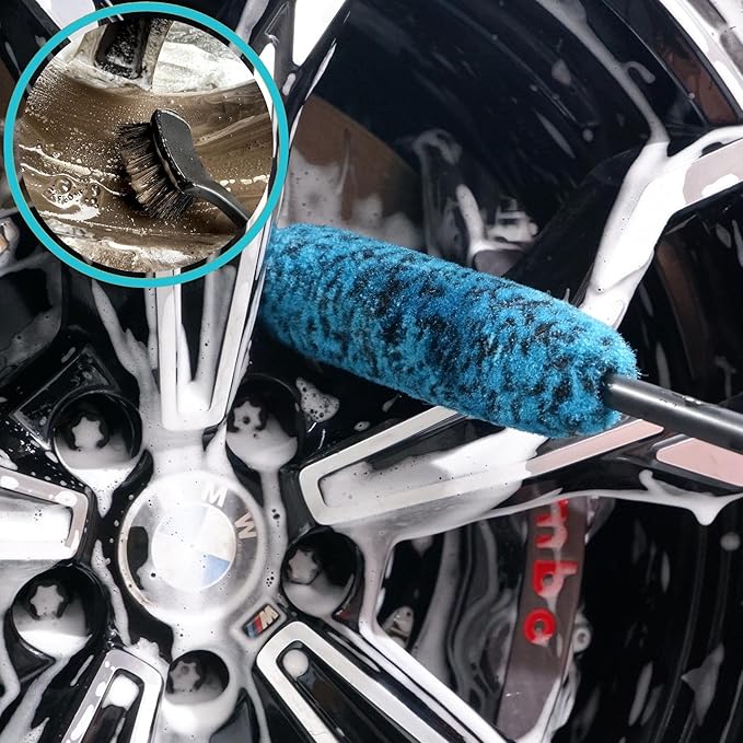 PRO Choice 4 Pack Long Handle Wheel Brush Kit