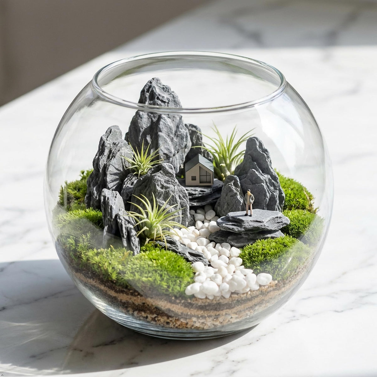 Kai Dream Miniature Stones for Terrarium - Tree Bark Diorama Rocks for Miniature Terrain Display - Lightweight Reptile Habitat Decor - NOT for Aquarium Underwater Use - 24Pcs Slate Stone (1-2 inch)“