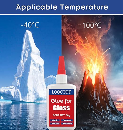 LOOCTOT 30g Glass Glue, Acrylic Adhesive, Super Instant Glue Bonding Between