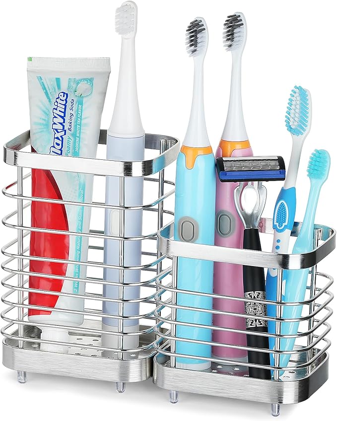 MYITYARD Toothbrush Holder for Bathroom, Stainless Steel Ventilated Electric