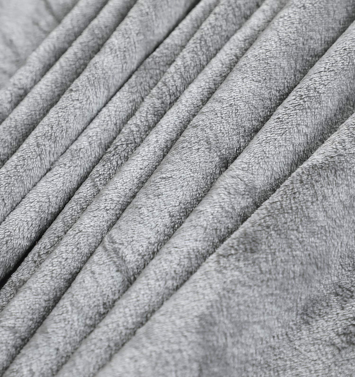 TASTHROW Large Flannel Fleece Throw Blanket, 50×70 Inch - Cozy Lightweight Thick Blanket - All Seasons Suitable for Women, Men and Kids (Light Grey)