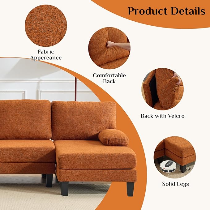 Karl home 110" U-Shape Sectional Couches