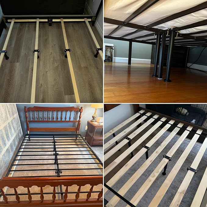 4Pcs Bed Frame Support Leg, Adjustable Height 5"-8.6", Extra Sturdy Steel Bed