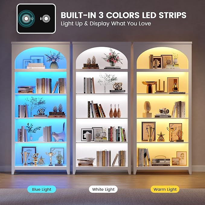 Dystler 5-Tier Arched Bookshelf