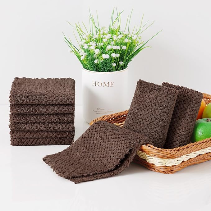 Homaxy 12 Pack Kitchen Dish Cloths, Ultra Soft and Absorbent Dish Towels