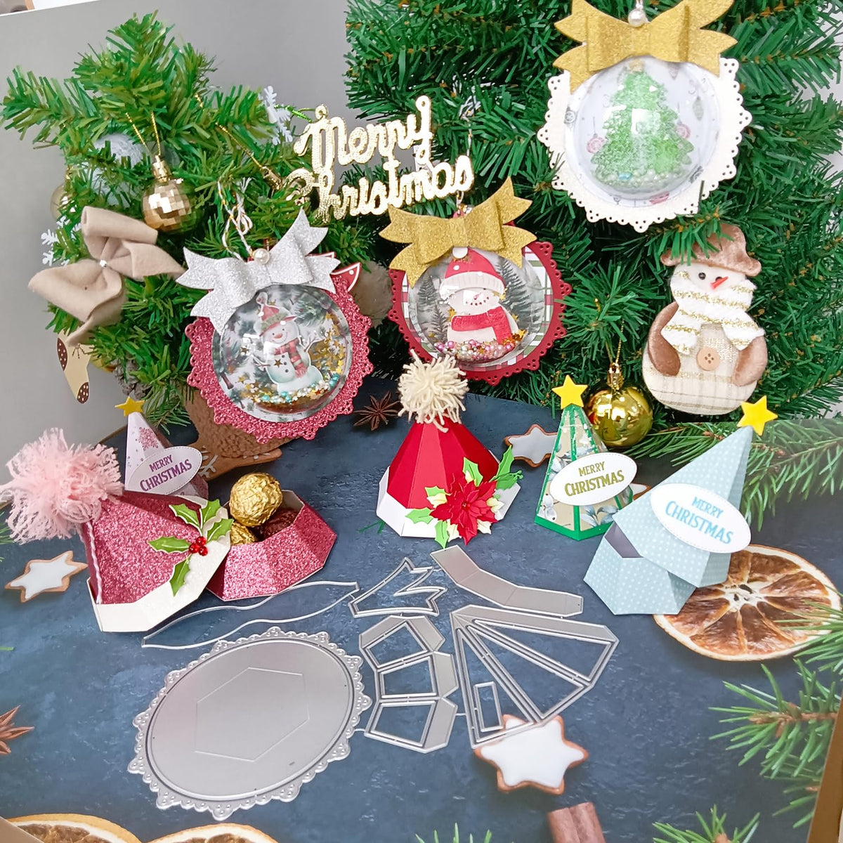 Alinacutle Christmas Decoration Candy Box Metal Cutting Die Cut for Gifts Packing Handmade Paper Craft Birthday Festival Celebrate Presents Container -Alinacutle
