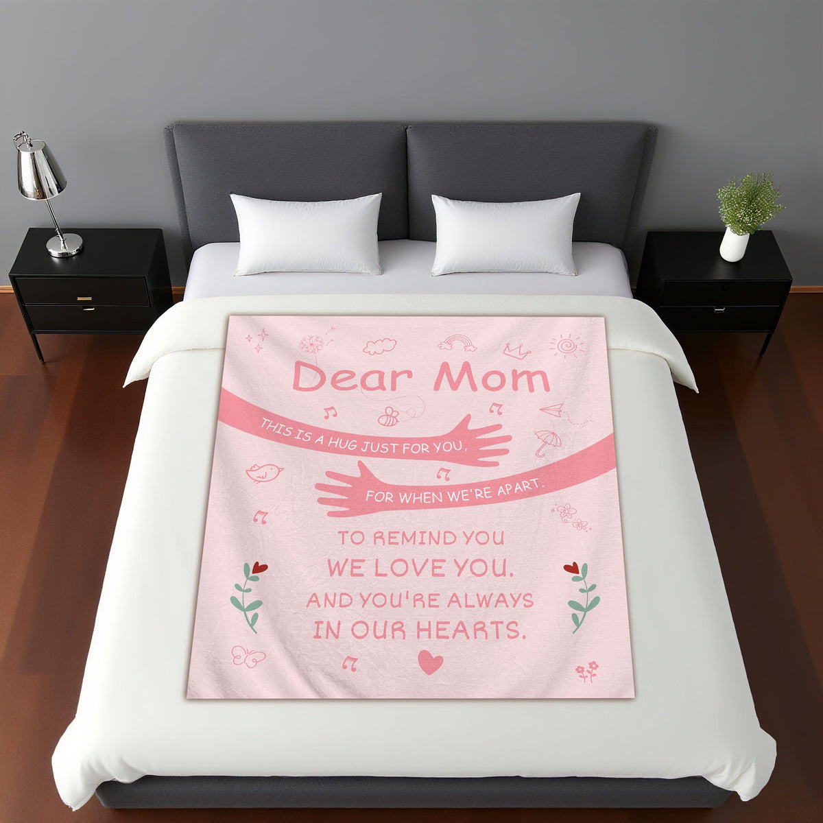 Dear Sister This is a hug just for you for when we're apart To remind you we love you And you're always in our hearts Sister's Throw Blanket Gift for Birthday Christmas Farewell Gift Reminder