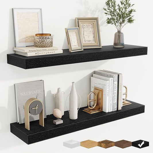 fuqing Floating Shelves for Wall, Wall Mounted Wood Floating Shelf