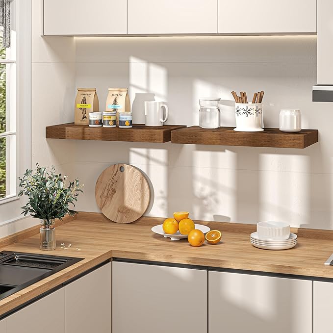 40Inch Floating Shelves for Wall, 12 Inch Deep Shelves for Bedroom, Bathroom