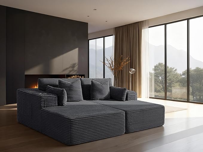 72" Cloud Sectional Couch, Comfort Sleep Sofa