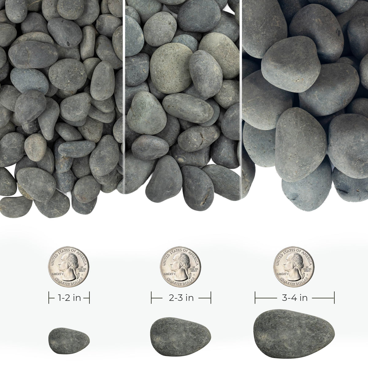 VINICS 20lbs Natural Unpolished Bulk Pebbles,1-2 Inch Black River Rocks, Hand-Picked Premium Stones for Landscaping and Garden Design, Fish Tank, Flower Pots, Pathways and Backyard