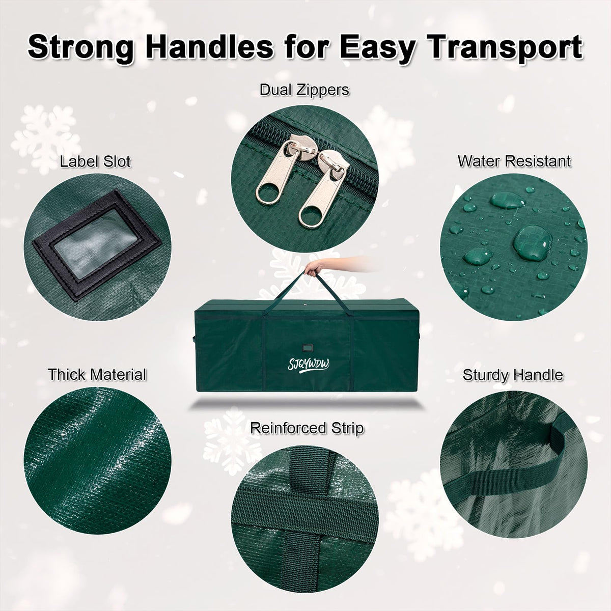 SJQYWDW Christmas Tree Storage Bag 9ft for Xmas Trees - Green