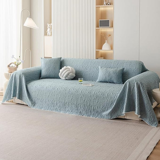 DREAMINGO Bubble Textured Cooling Sofa Cover, Ice Silk Breathable Couch Cover