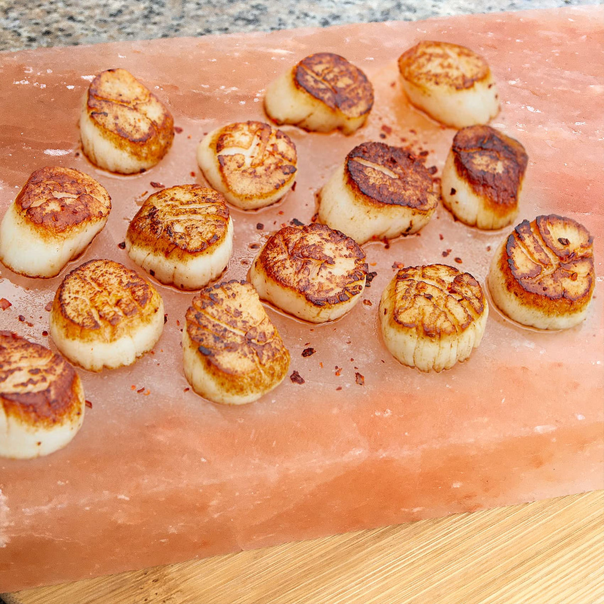 Onlyfire Himalayan Salt Block Cooking Plate with Steel Tray Set 12” x 8” x 1.5” for Cooking, Grilling, Cutting and Serving