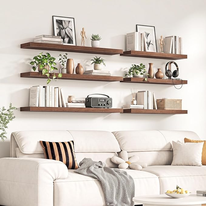 Fun Memories 67Inch Long Floating Shelves, 8 Inch Deep Shelves