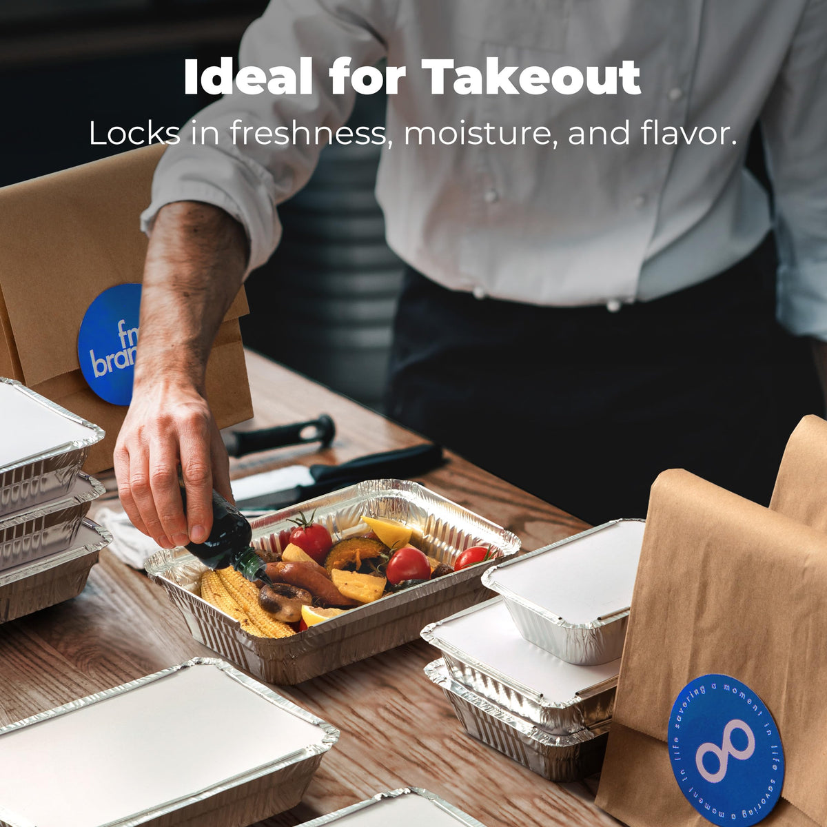 Fit Meal Prep 50 Pack 2.25 lb Aluminum Foil Pans with Lids, Disposable Take Out Food Containers with lids for Freshness and Spill Proof, 8.5 x 6 x 2 Disposable Cookware for Catering, Restaurants