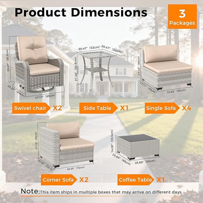8-Seat Modern Patio Furniture Set