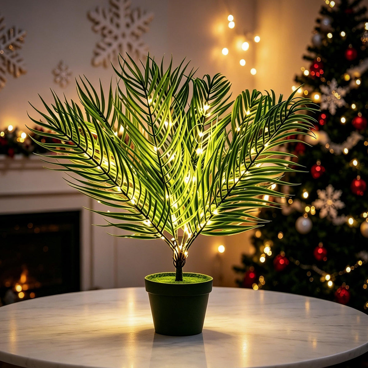 hibeauti 19.6" Artificial Twinkling Tree Light, USB & Battery Operated LED Plant Lamp for Bedroom Office Bar Office Party Decor, Ideal Christmas Birthday Mothers Day Housewarming Gifts for Men Women