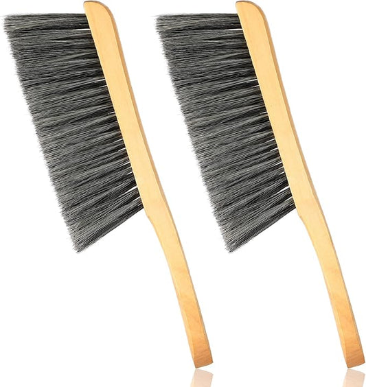 Patelai 2 Pieces Wooden Bench Brushes Fireplace Brush Natural Fiber Bench Soft