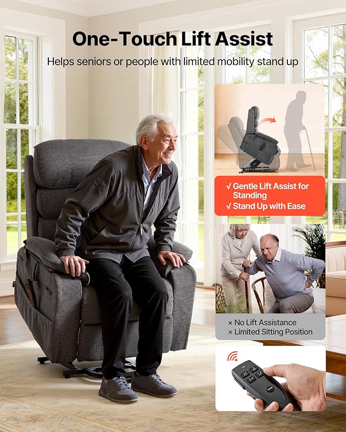 VEVOR Power Lift Recliner Chair, Dual Motor Lift Chair