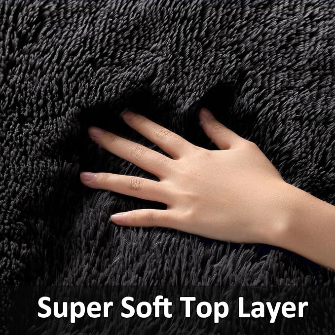 Ophanie Small Rug Washable Non Slip Throw Bedside Area Rugs, Fluffy Soft Mini