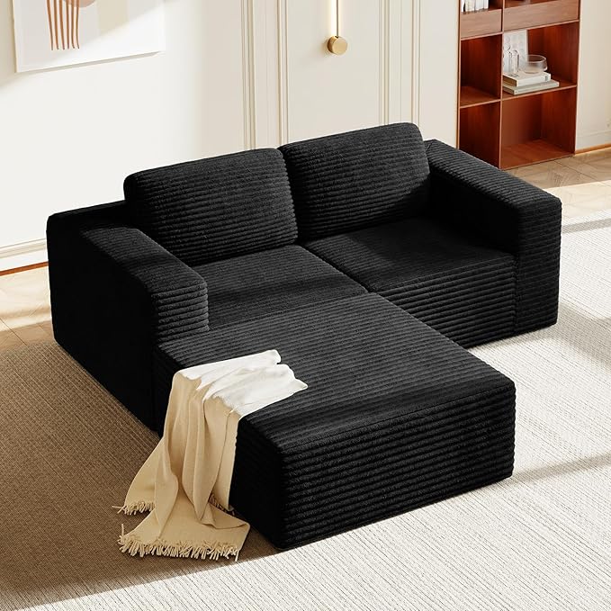 Vesgantti 80" Modular Sectional Sofa, Corduroy Cloud Couch
